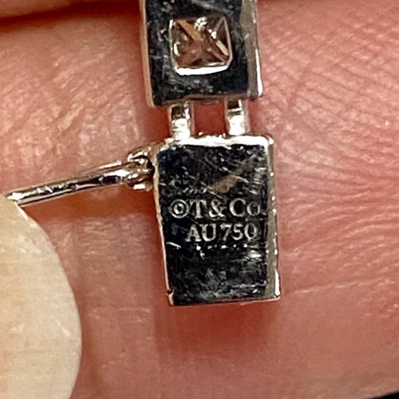 TIFFANY & CO SOLID 18K WHITE GOLD PRINCESS & ROSE CUT DIAMOND BRACELET - Picture 10 of 10